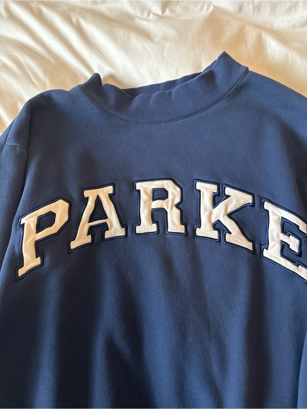 Parke Denim & White Mockneck Sweatshirt